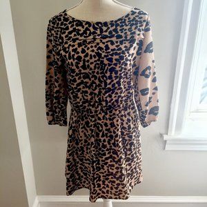 Anthropology Abbeline leopard print long sleeve dress size small